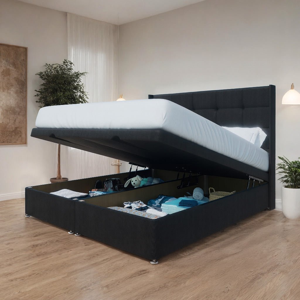Atlanta Winged End Lift Ottoman Divan Bed - Ottoman - SOMNA Beds