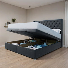 Manhattan Winged End Lift Ottoman Divan Bed - Ottoman - SOMNA Beds