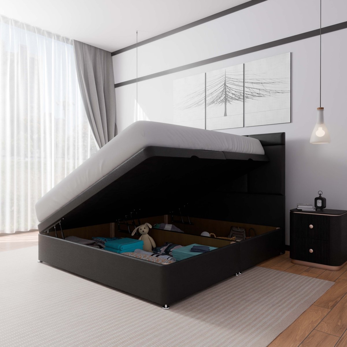 Miami Side Lift Ottoman Divan Bed - Ottoman - SOMNA Beds