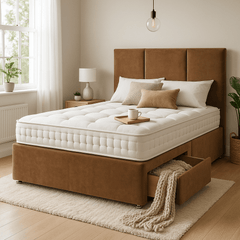 Monaco Floor Standing Upholstered Divan Bed - Divan Beds with Headboard - SOMNA Beds
