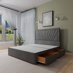 Nevada Floor Standing Headboard With Divan Bed Base - Divan Base & Headboard - SOMNA Beds