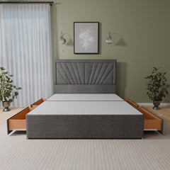 Nevada Floor Standing Headboard With Divan Bed Base - Divan Base & Headboard - SOMNA Beds
