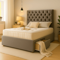 New York Floor Standing Upholstered Divan Bed - Divan Beds with Headboard - SOMNA Beds