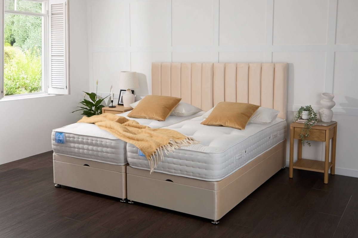 Somna Luxury Hotel Zip and Link 2000 Pocket Sprung Intelligent Fibre Ottoman Divan Bed Set - Zip and Link Beds - SOMNA Beds