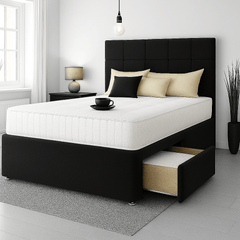 Venice Floor Standing Upholstered Divan Bed - Divan Beds with Headboard - SOMNA Beds