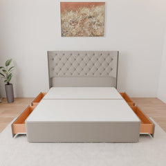 Washington Winged Floor Standing Headboard With Divan Bed Base - Divan Base & Headboard - SOMNA Beds