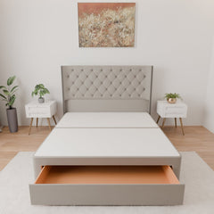 Washington Winged Floor Standing Headboard With Divan Bed Base - Divan Base & Headboard - SOMNA Beds