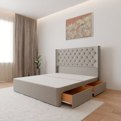 Washington Winged Floor Standing Headboard With Divan Bed Base - Divan Base & Headboard - SOMNA Beds